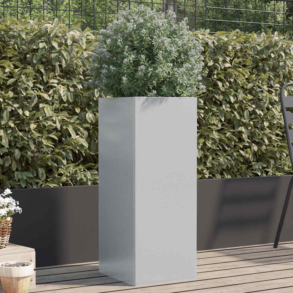 vidaXL Donica, srebrna, 32x29x75 cm, stal galwanizowana