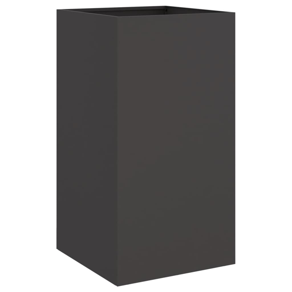 vidaXL Donica, czarna, 42x38x75 cm, stal