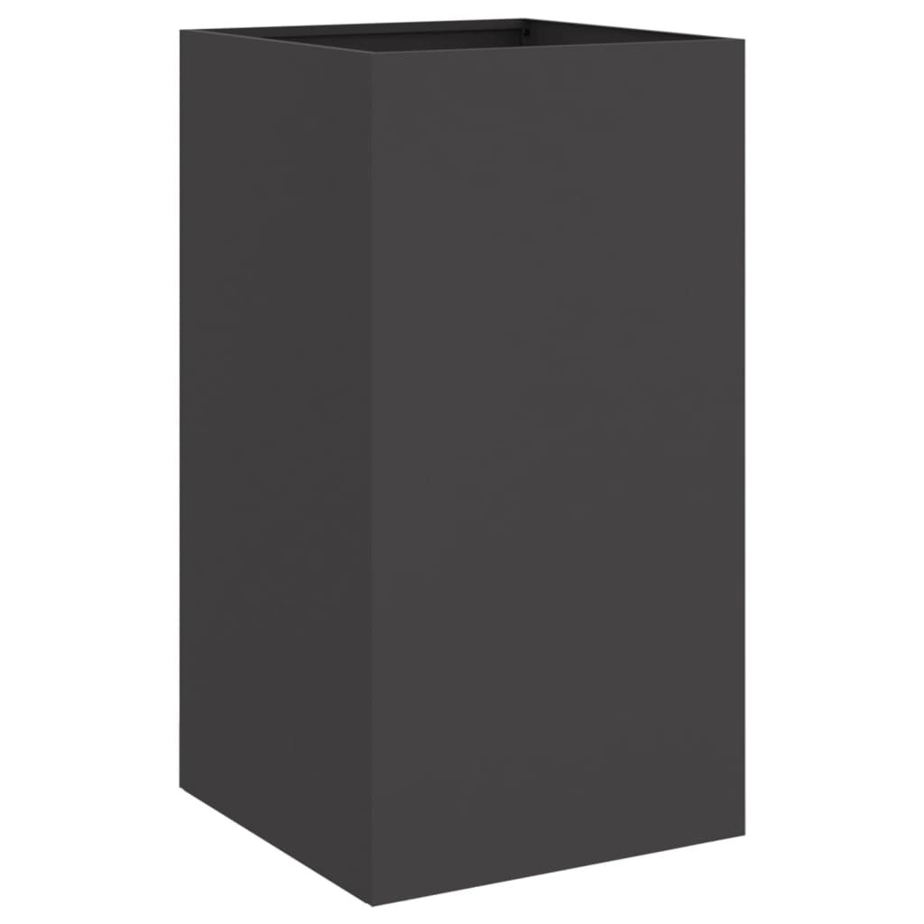 vidaXL Donica, czarna, 42x38x75 cm, stal