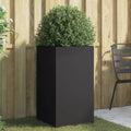 vidaXL Donica, czarna, 42x38x75 cm, stal
