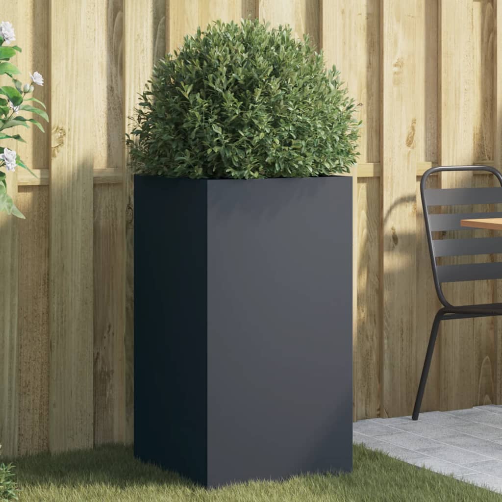 vidaXL Donica, antracytowa, 42x38x75 cm, stal