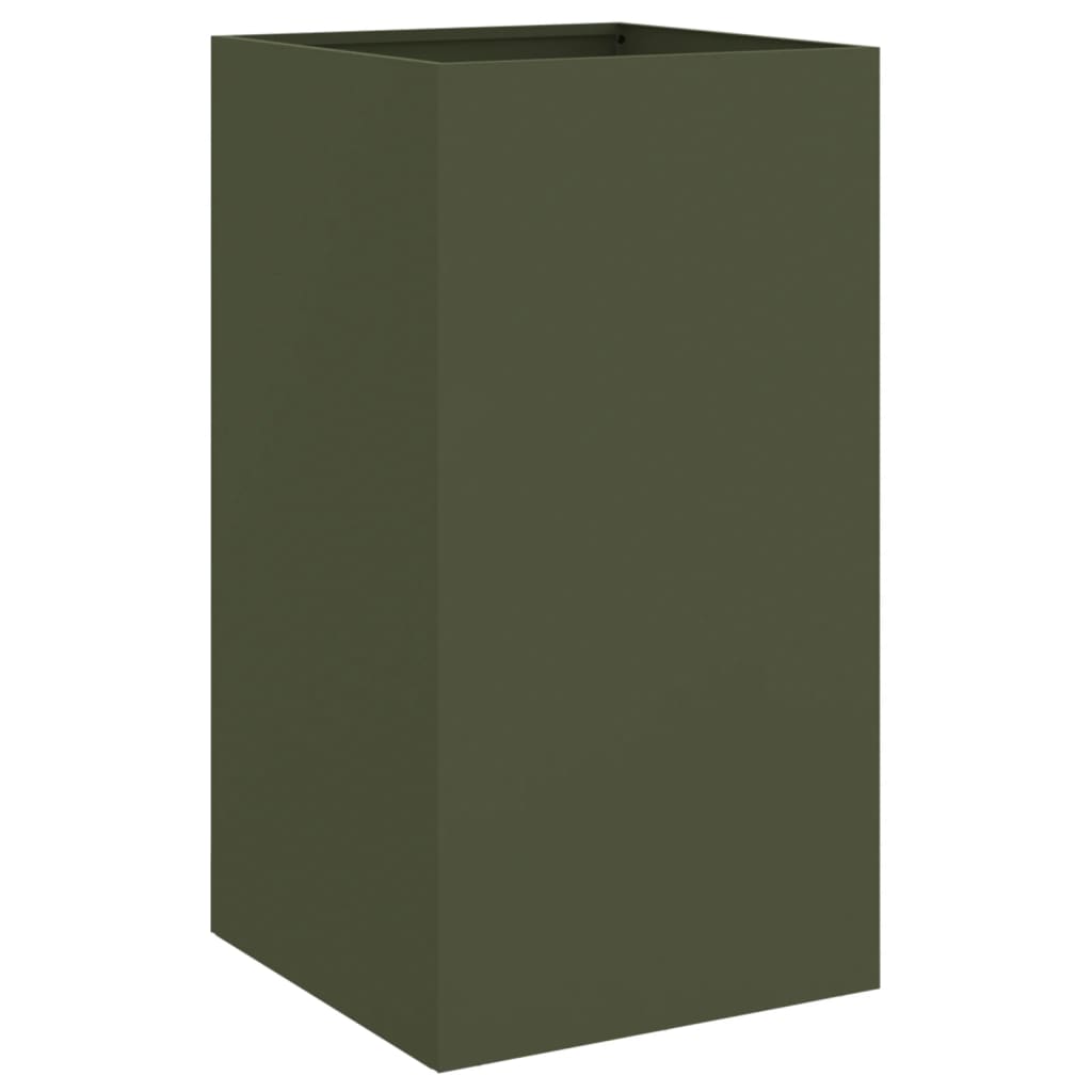 vidaXL Donica, oliwkowa, 42x38x75 cm, stal