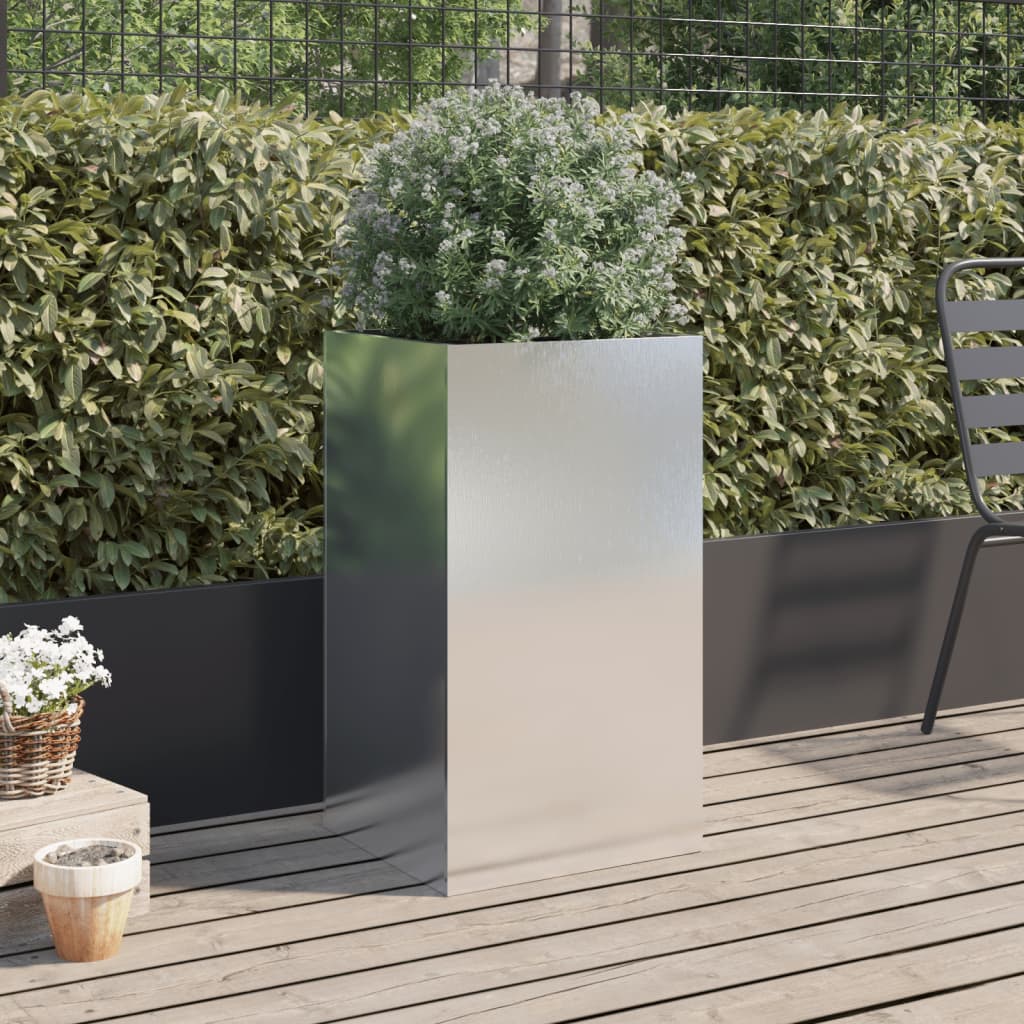 vidaXL Donica, srebrna, 42x38x75 cm, stal nierdzewna