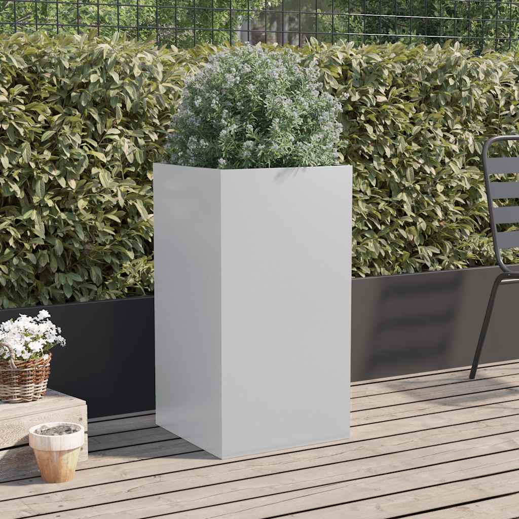 vidaXL Donica, srebrna, 42x38x75 cm, stal galwanizowana
