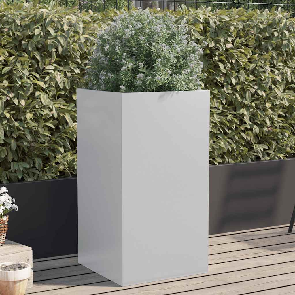 vidaXL Donica, srebrna, 42x38x75 cm, stal galwanizowana