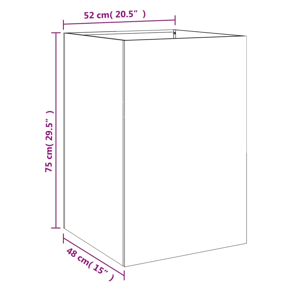 vidaXL Donica, antracytowa, 52x48x75 cm, stal