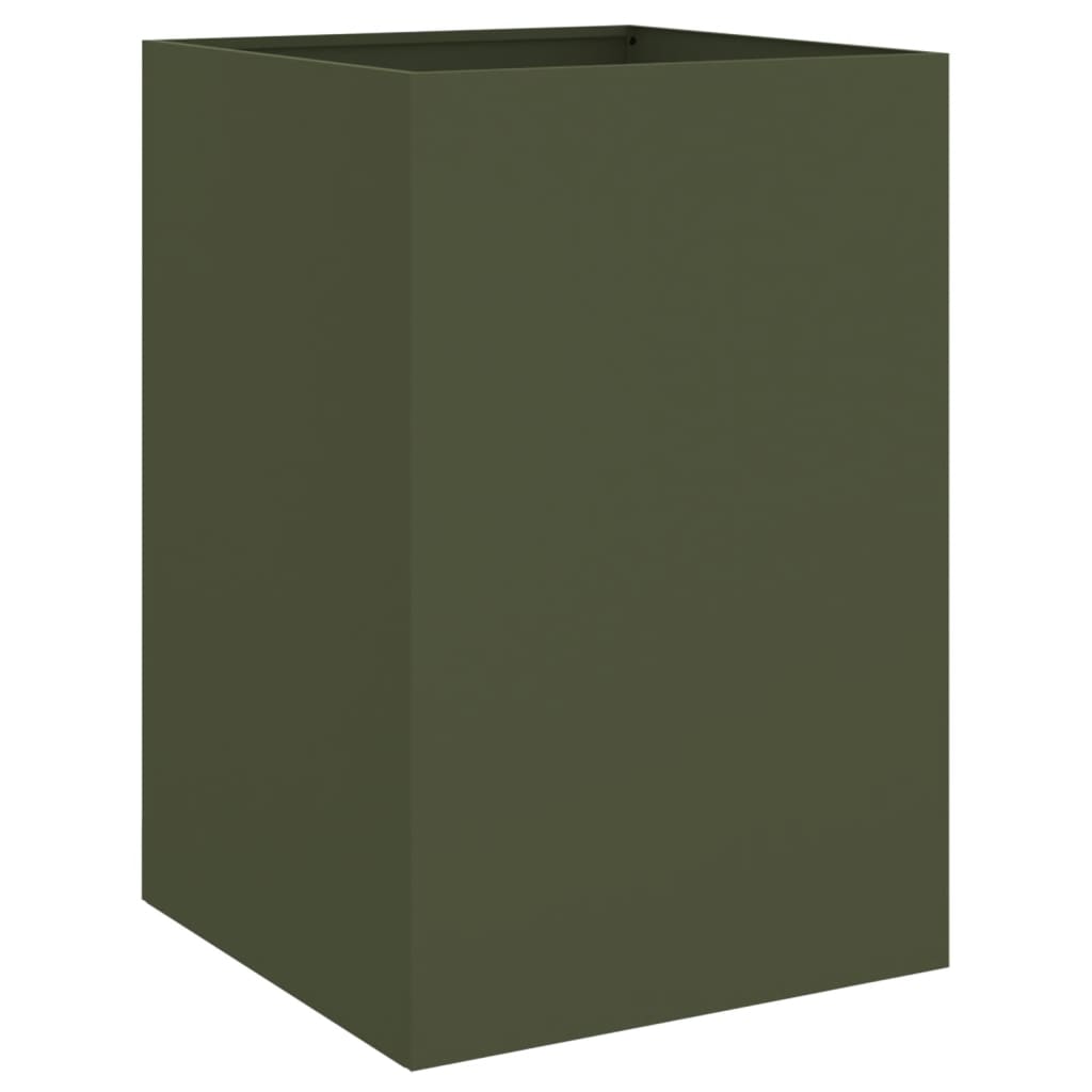 vidaXL Donica, oliwkowa, 52x48x75 cm, stal