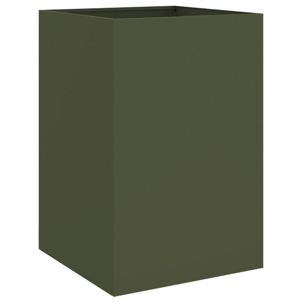 vidaXL Donica, oliwkowa, 52x48x75 cm, stal