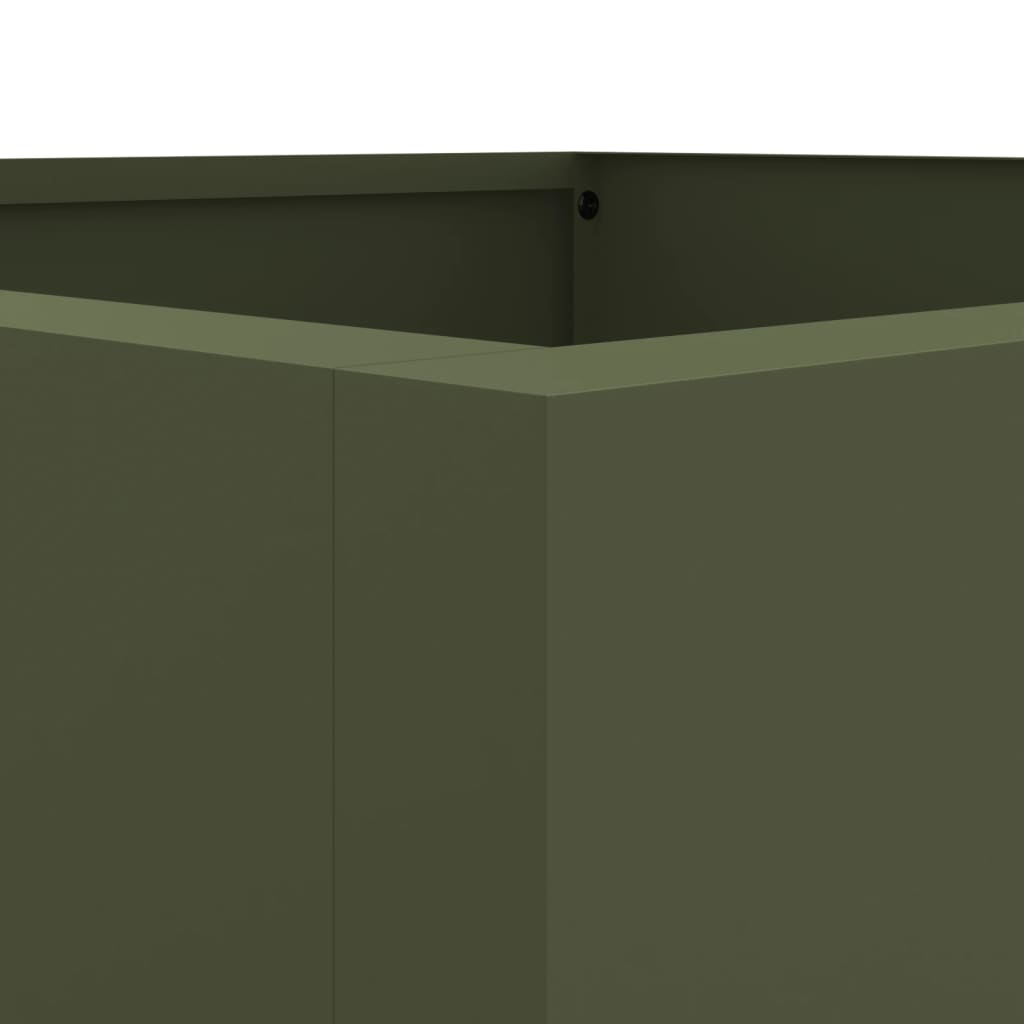 vidaXL Donica, oliwkowa, 52x48x75 cm, stal