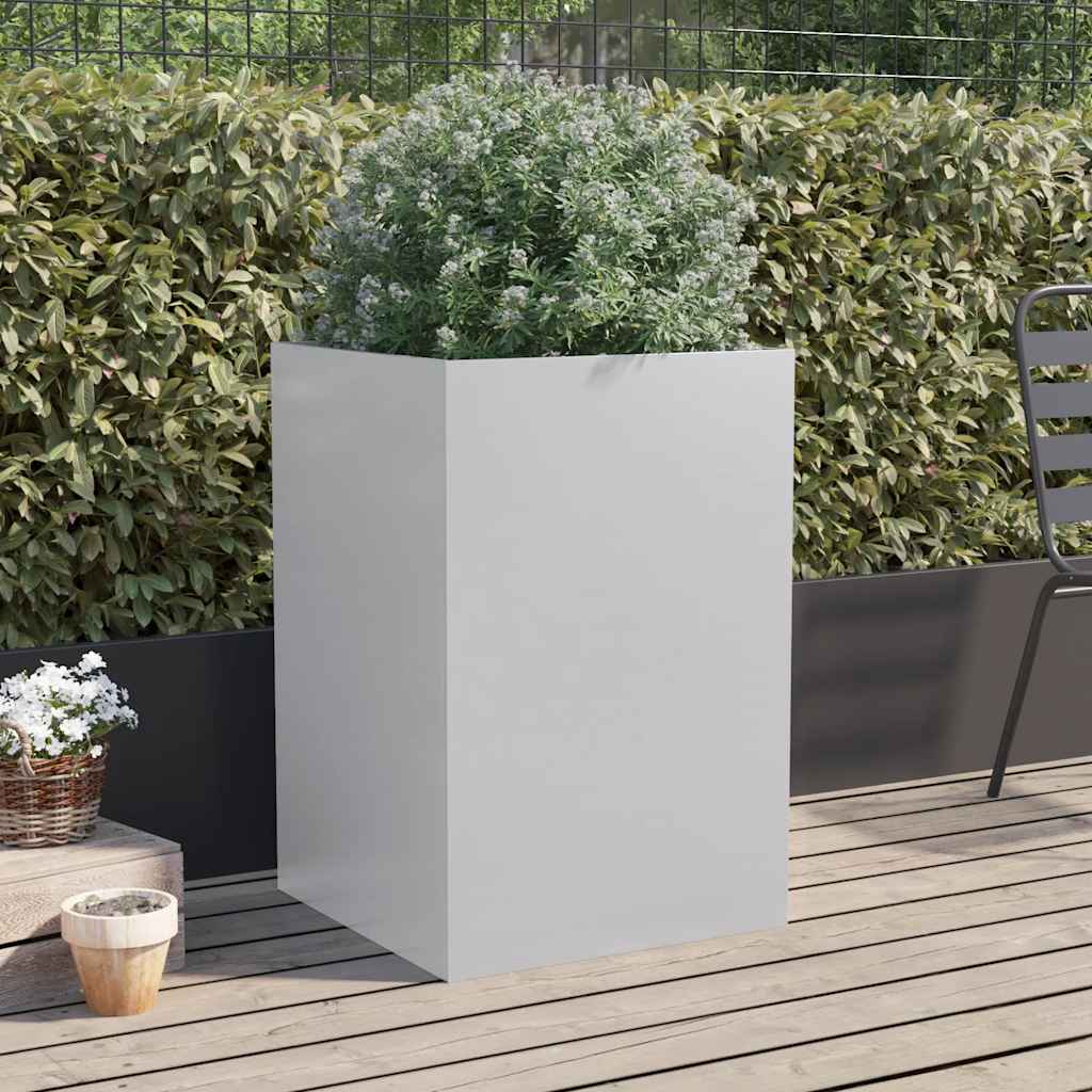 vidaXL Donica, srebrna, 52x48x75 cm, stal galwanizowana