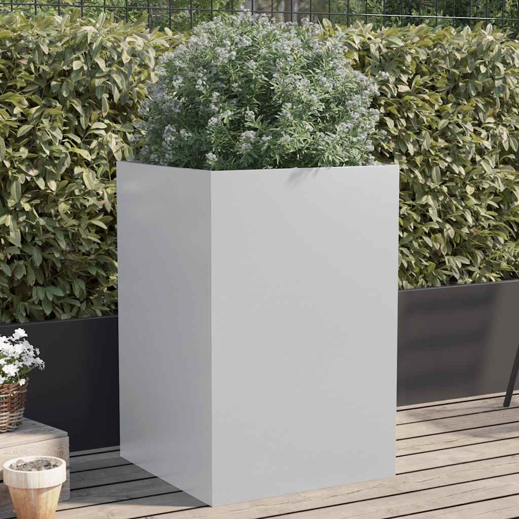 vidaXL Donica, srebrna, 52x48x75 cm, stal galwanizowana