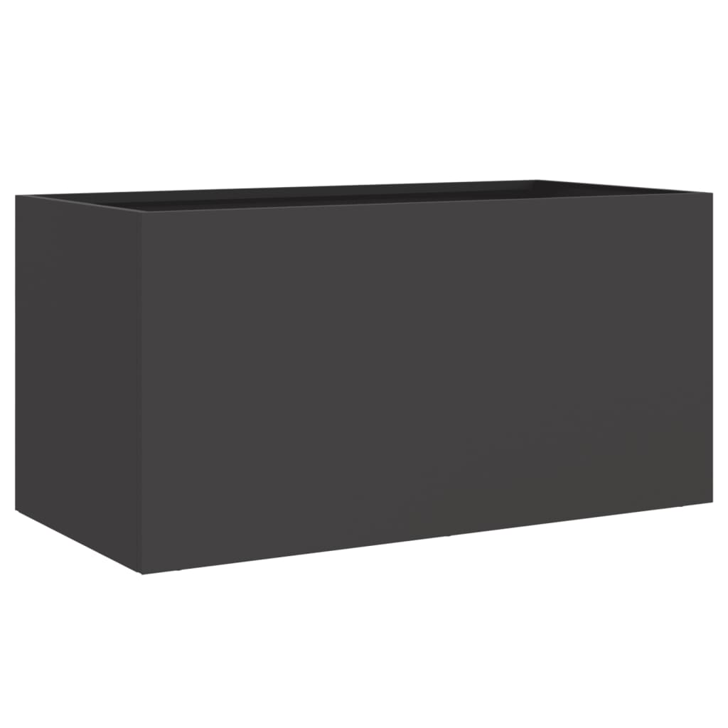vidaXL Donica, czarna, 62x30x29 cm, stal