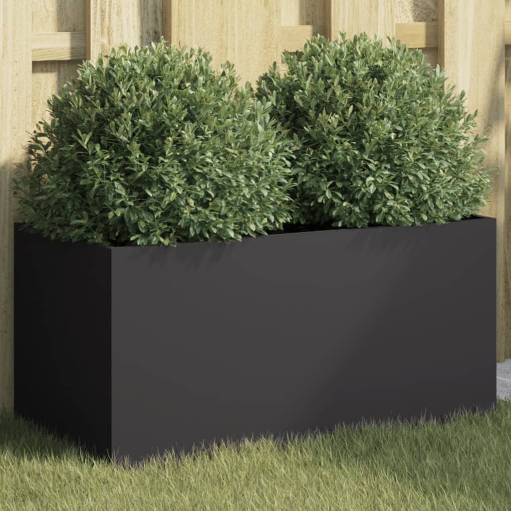 vidaXL Donica, czarna, 62x30x29 cm, stal