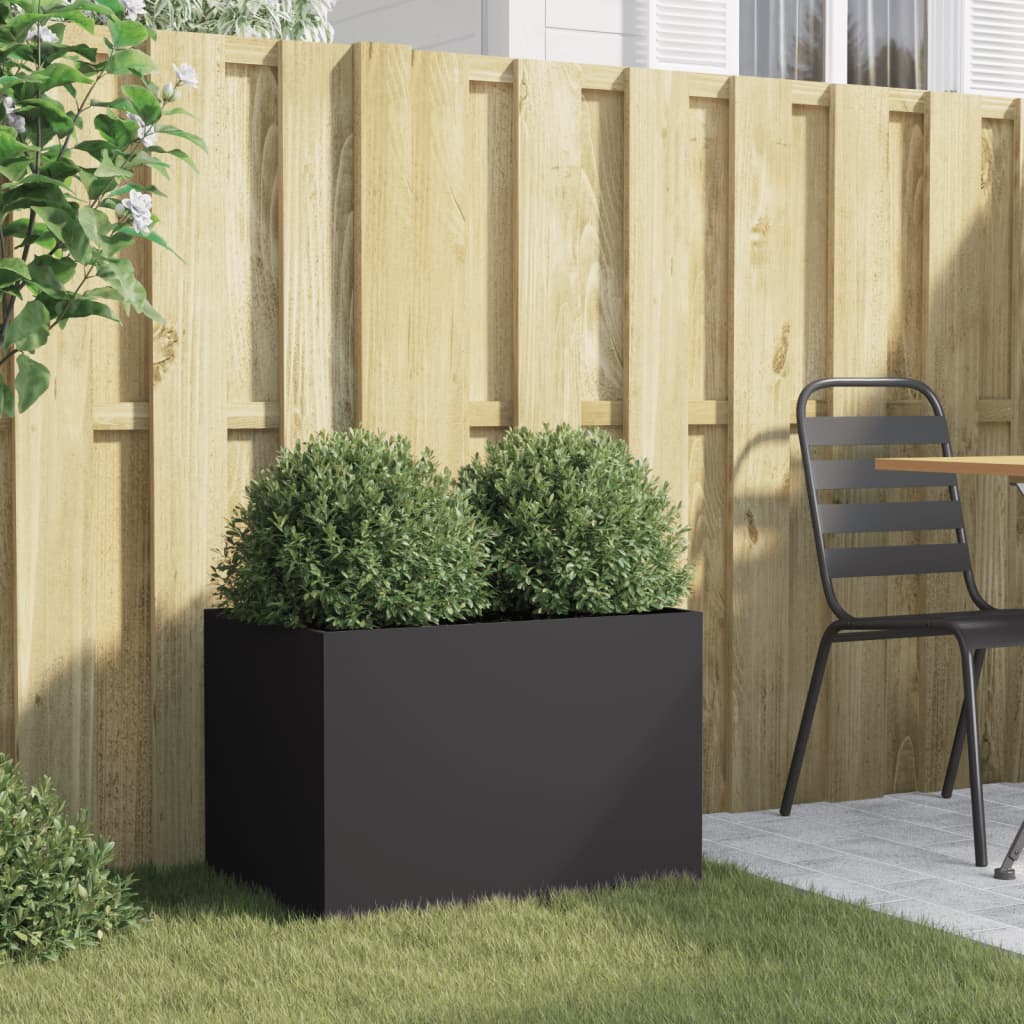 vidaXL Donica, czarna, 62x40x39 cm, stal
