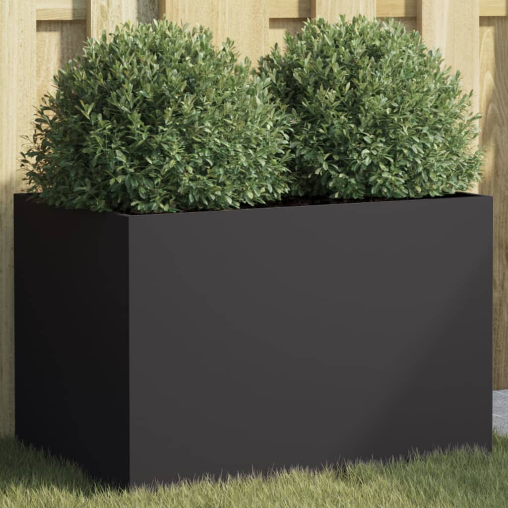 vidaXL Donica, czarna, 62x40x39 cm, stal