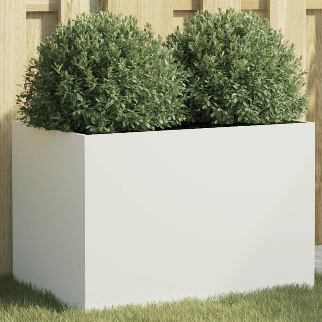 vidaXL Donica, biała, 62x40x39 cm, stal