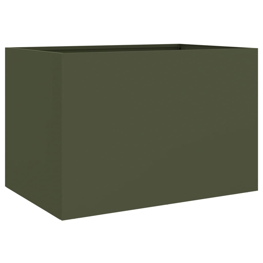 vidaXL Donica, oliwkowa, 62x40x39 cm, stal