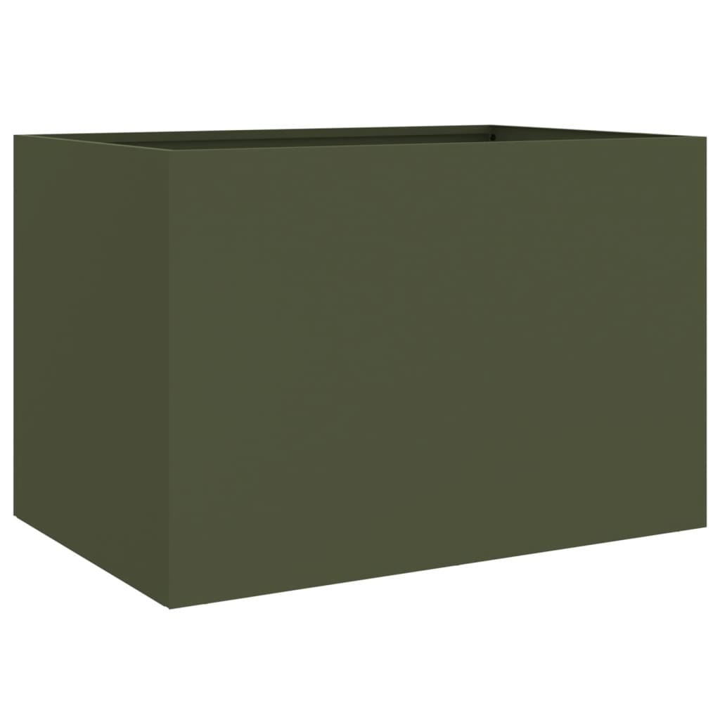 vidaXL Donica, oliwkowa, 62x40x39 cm, stal