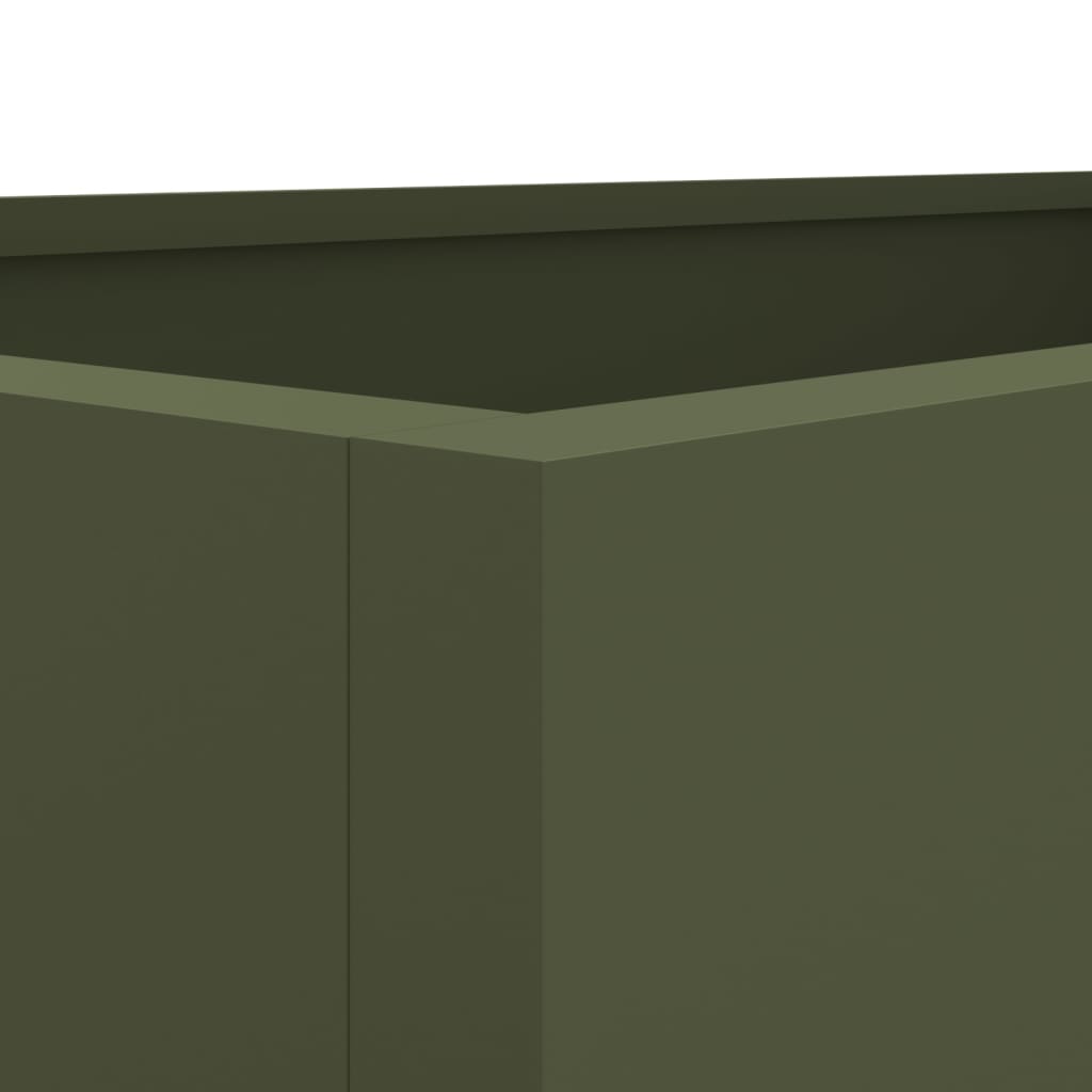 vidaXL Donica, oliwkowa, 62x40x39 cm, stal