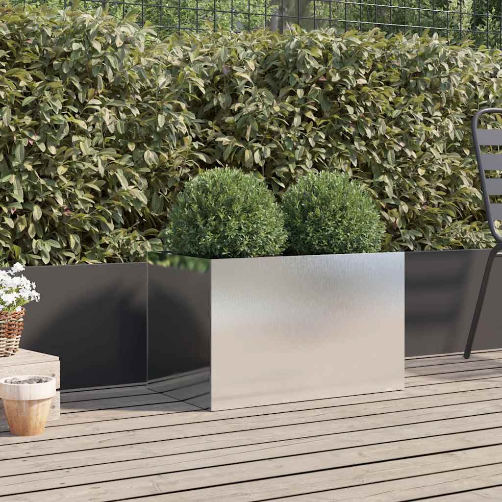 vidaXL Donica, srebrna, 62x40x39 cm, stal nierdzewna