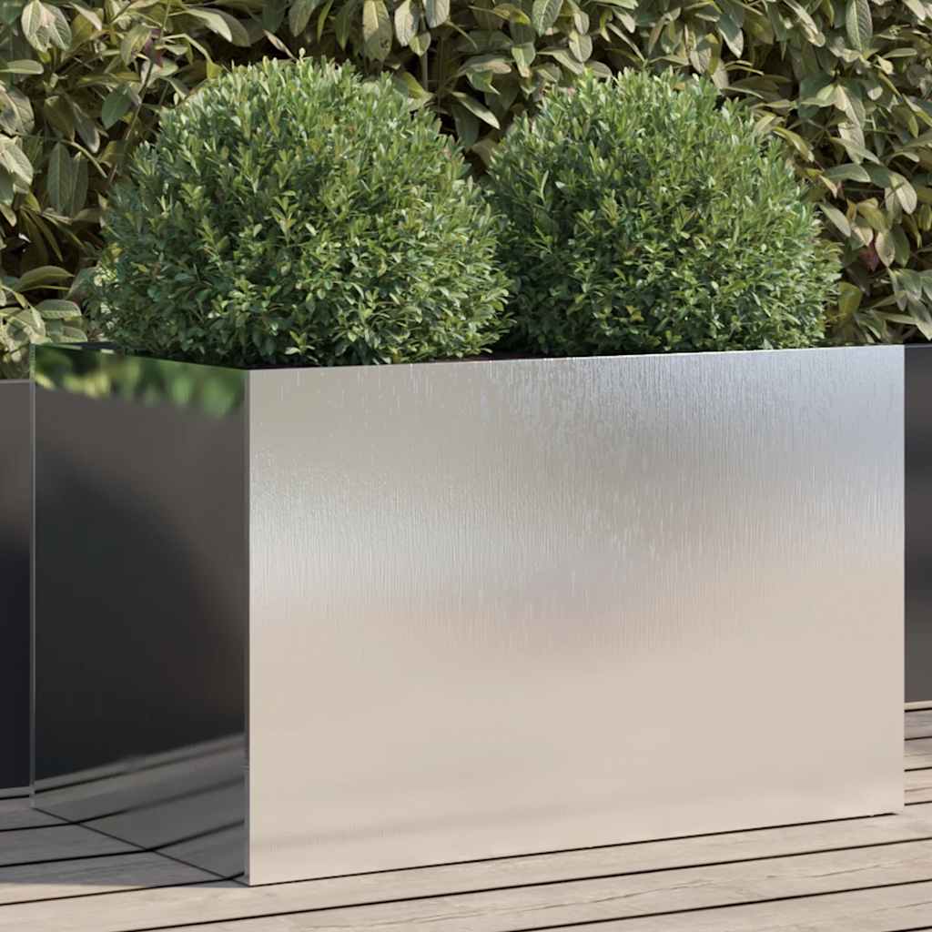 vidaXL Donica, srebrna, 62x40x39 cm, stal nierdzewna