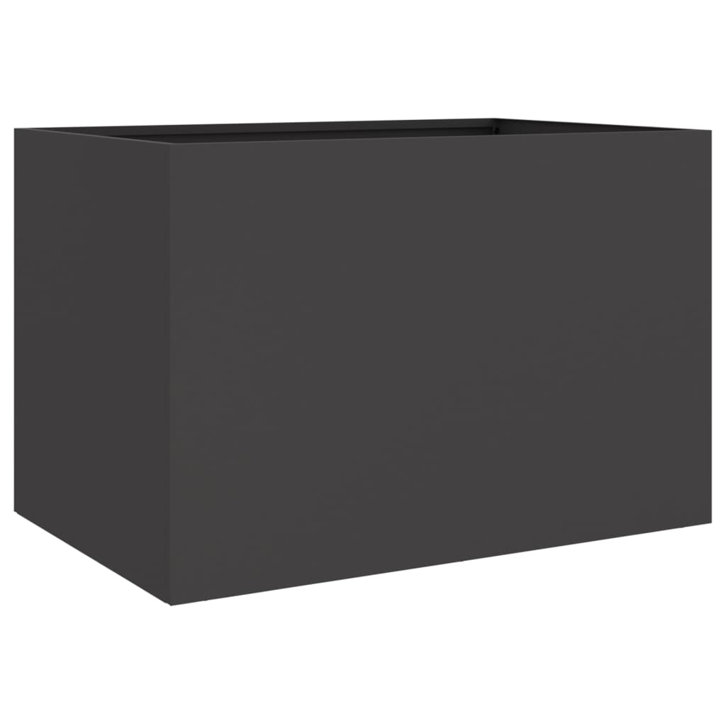 vidaXL Donica, czarna, 62x47x46 cm, stal