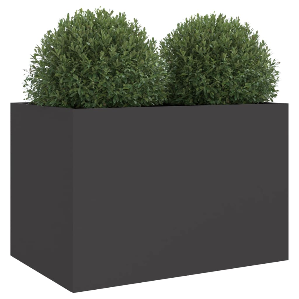 vidaXL Donica, czarna, 62x47x46 cm, stal