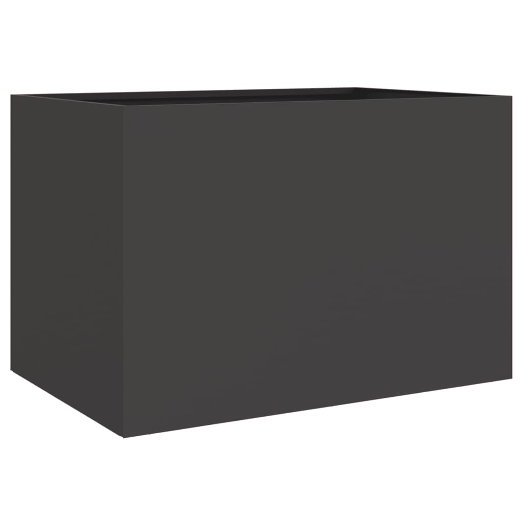 vidaXL Donica, czarna, 62x47x46 cm, stal