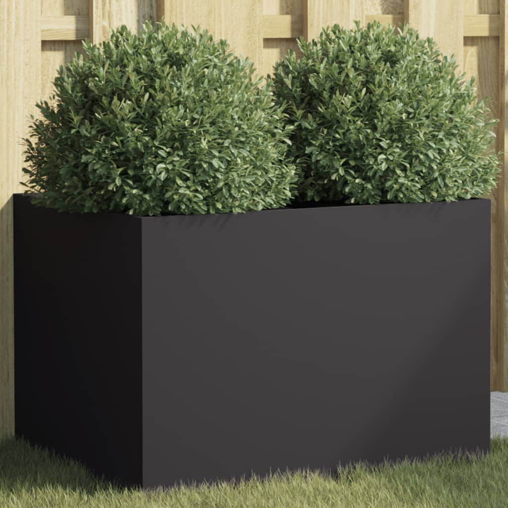 vidaXL Donica, czarna, 62x47x46 cm, stal