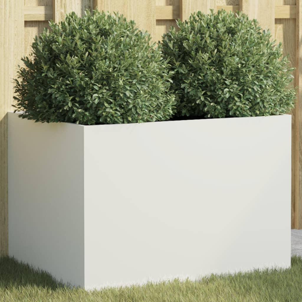 vidaXL Donica, biała, 62x47x46 cm, stal
