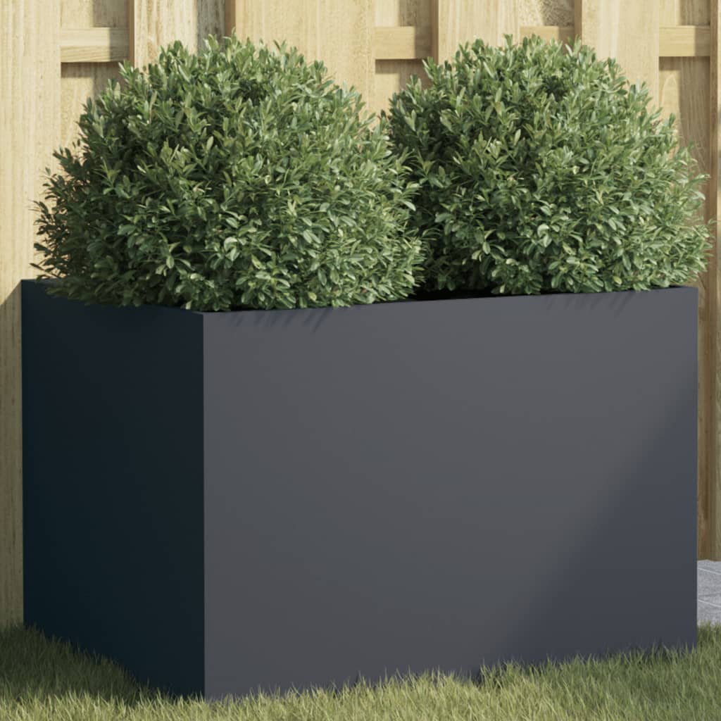 vidaXL Donica, antracytowa, 62x47x46 cm, stal