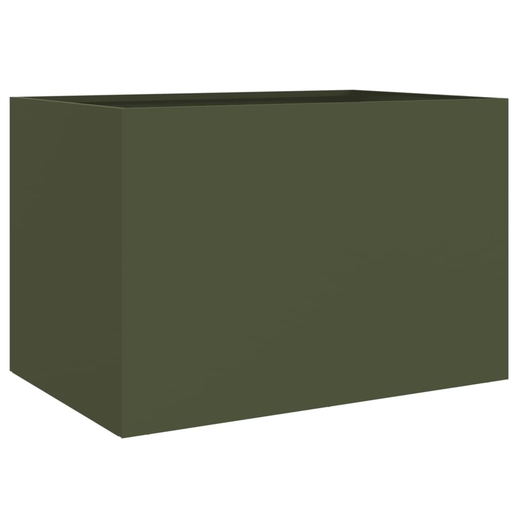 vidaXL Donica, oliwkowa, 62x47x46 cm, stal