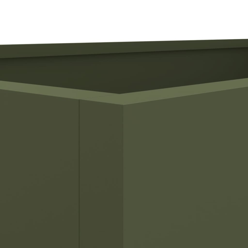 vidaXL Donica, oliwkowa, 62x47x46 cm, stal