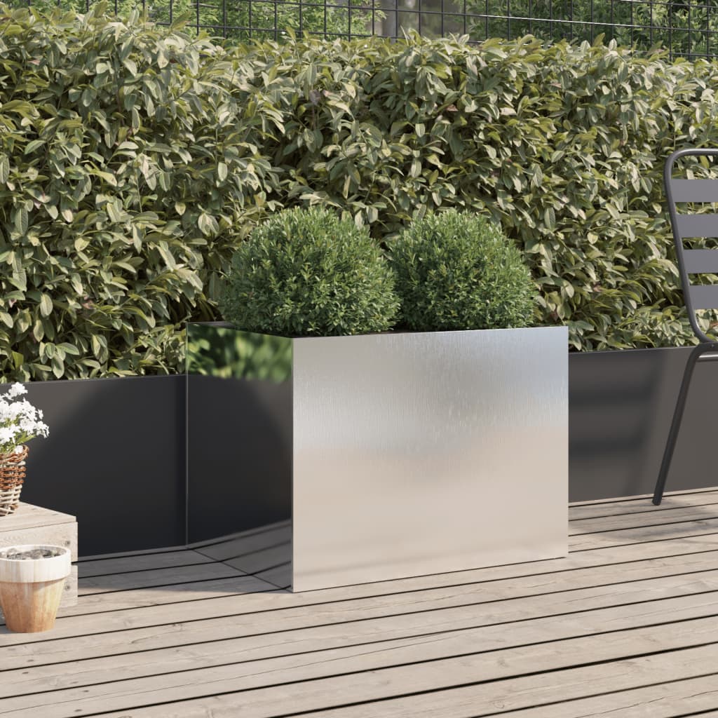 vidaXL Donica, srebrna, 62x47x46 cm, stal nierdzewna
