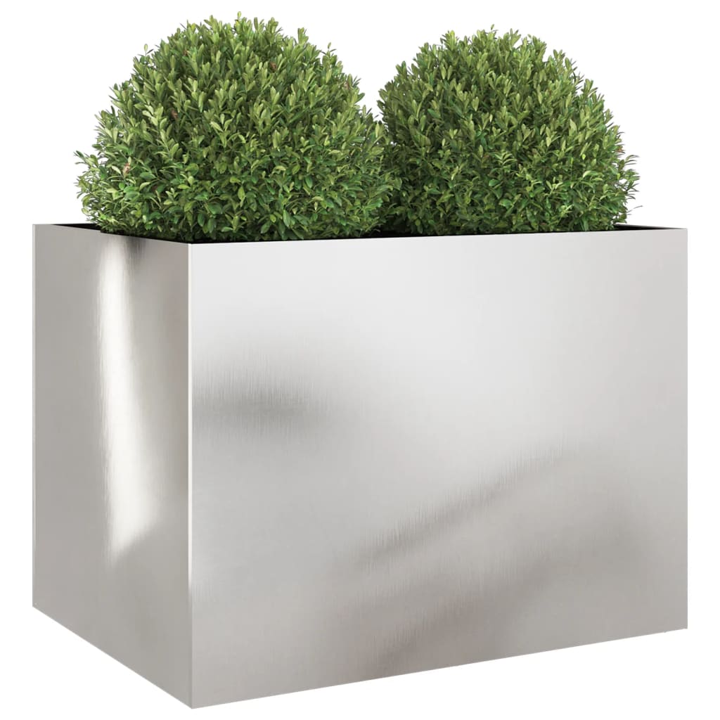 vidaXL Donica, srebrna, 62x47x46 cm, stal nierdzewna