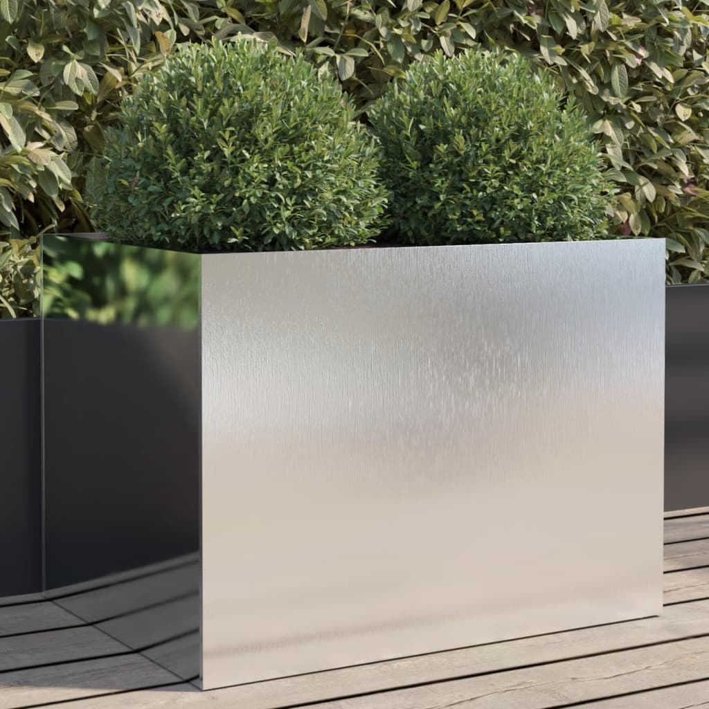 vidaXL Donica, srebrna, 62x47x46 cm, stal nierdzewna