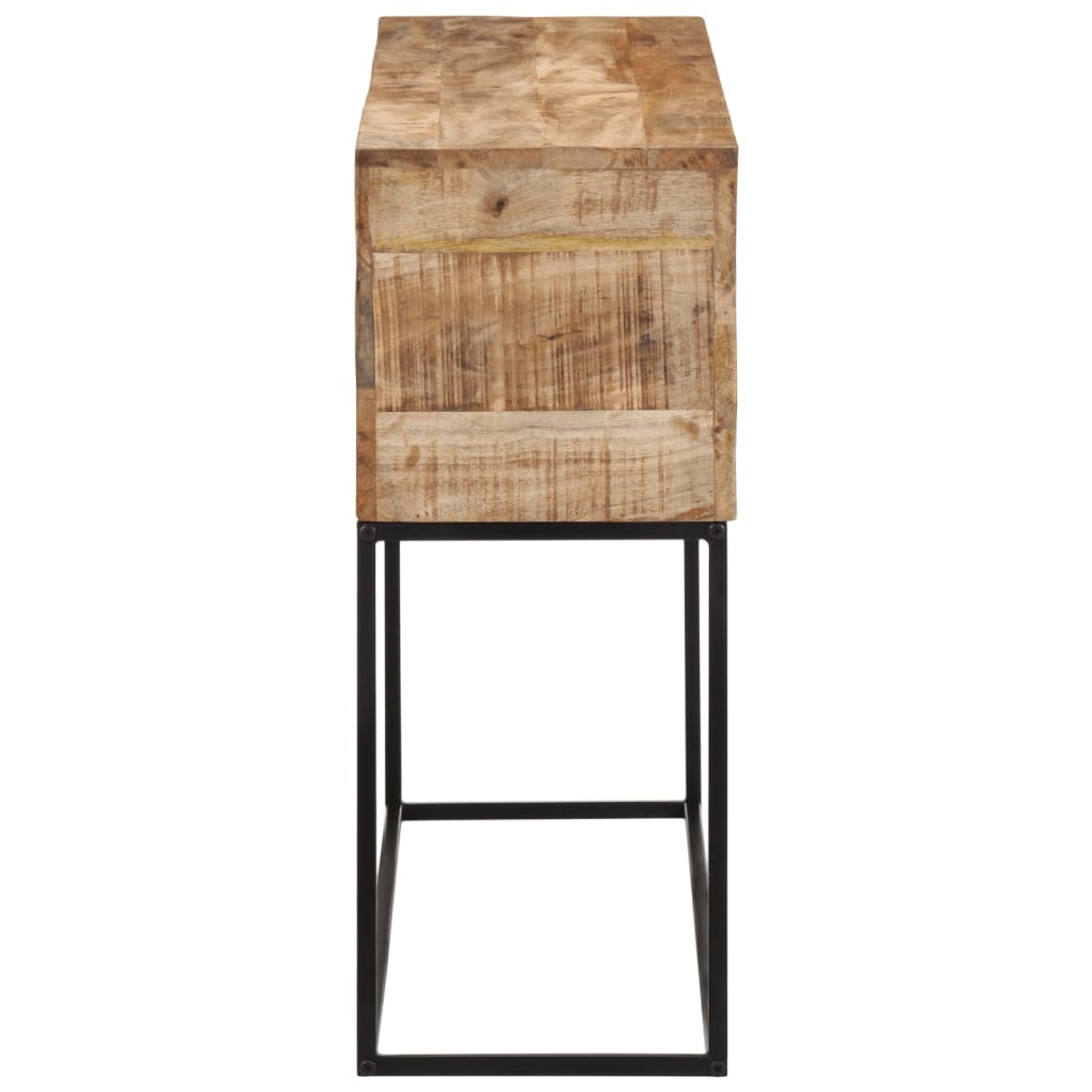 vidaXL Stolik konsolowy, 110x30x75 cm, surowe drewno mango i żelazo