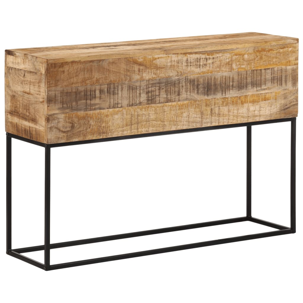 vidaXL Stolik konsolowy, 110x30x75 cm, surowe drewno mango i żelazo