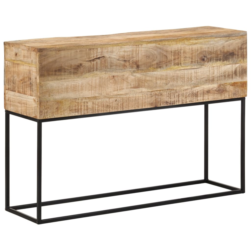 vidaXL Stolik konsolowy, 110x30x75 cm, surowe drewno mango i żelazo