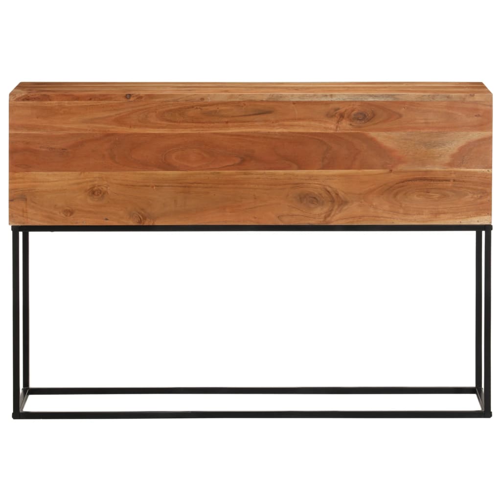 vidaXL Stolik konsolowy, 110x30x75 cm, lite drewno akacjowe i żelazo