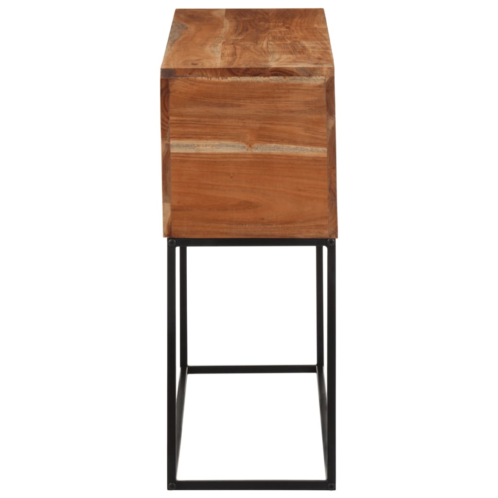 vidaXL Stolik konsolowy, 110x30x75 cm, lite drewno akacjowe i żelazo