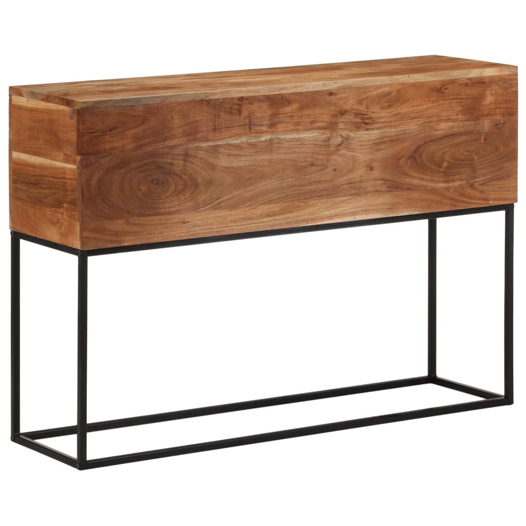 vidaXL Stolik konsolowy, 110x30x75 cm, lite drewno akacjowe i żelazo