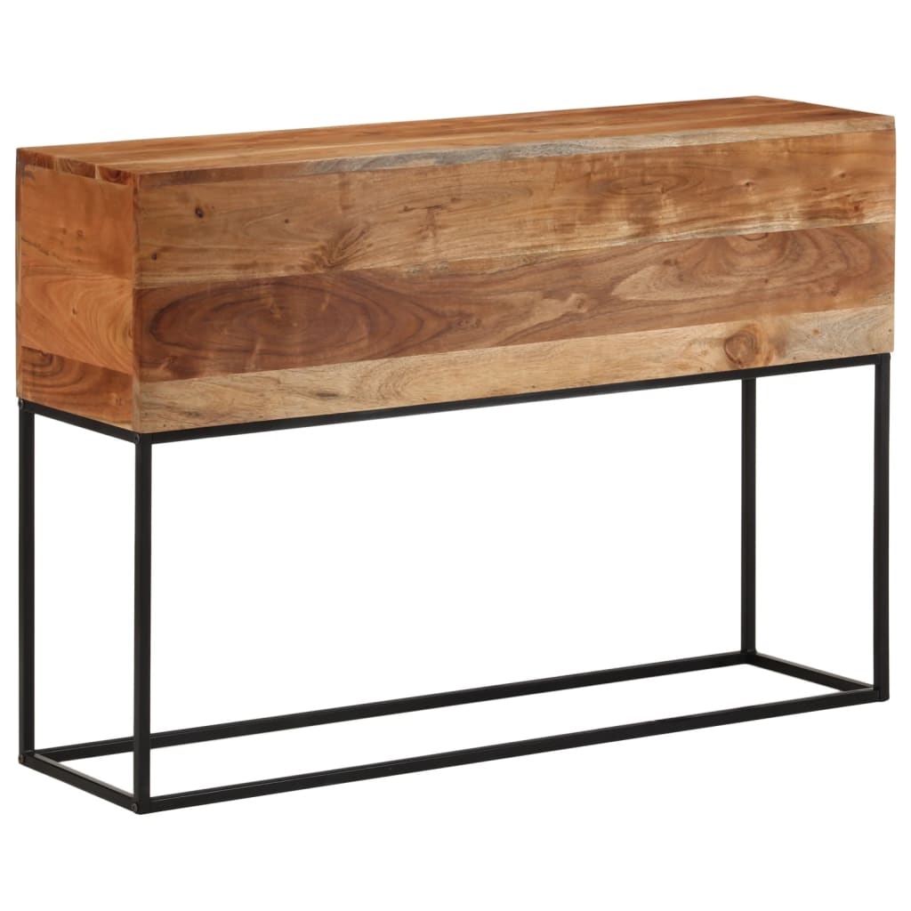 vidaXL Stolik konsolowy, 110x30x75 cm, lite drewno akacjowe i żelazo
