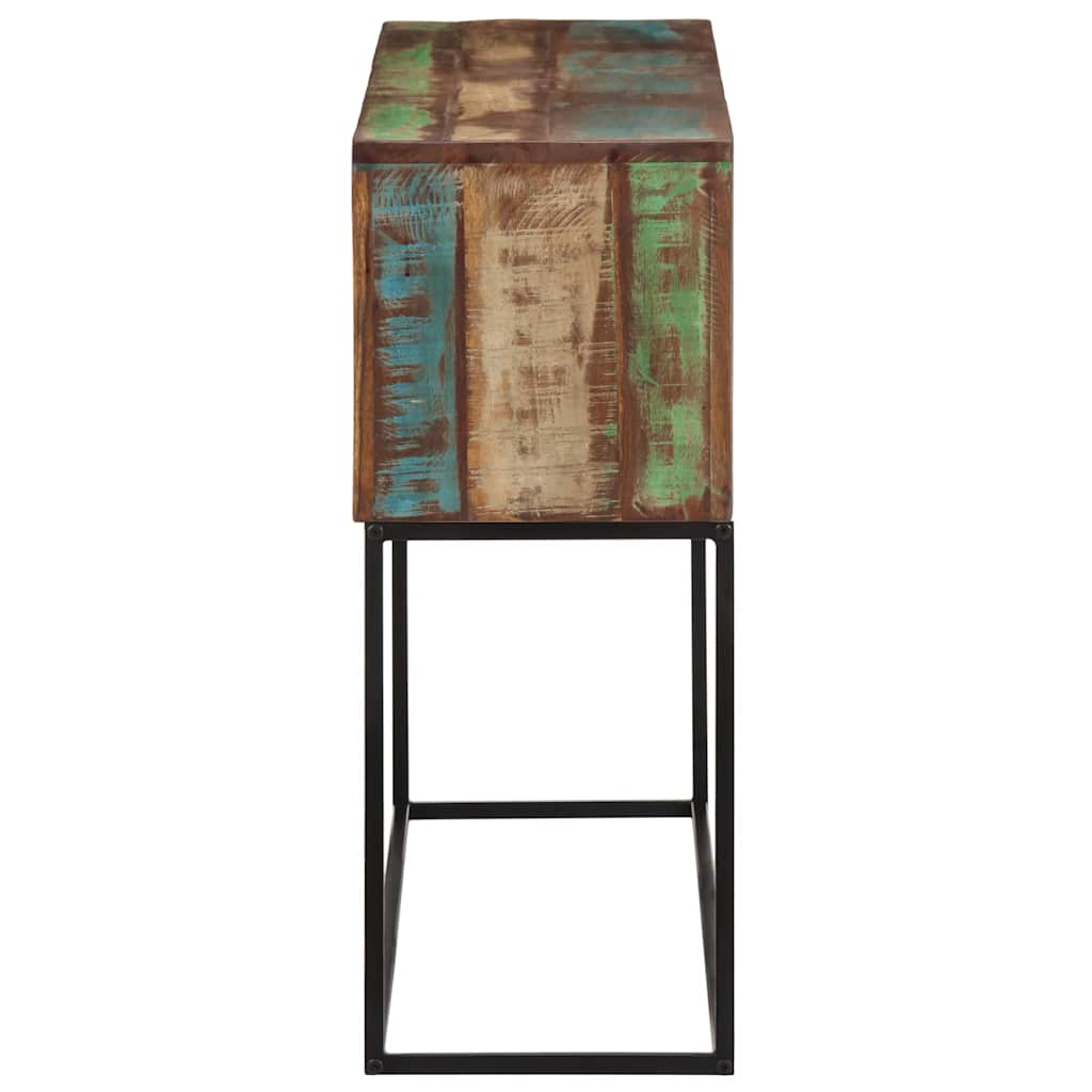 vidaXL Stolik konsolowy, 110x30x75 cm, lite drewno z odzysku i żelazo