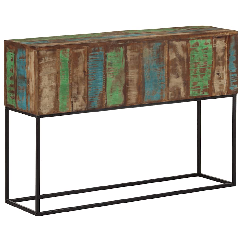 vidaXL Stolik konsolowy, 110x30x75 cm, lite drewno z odzysku i żelazo