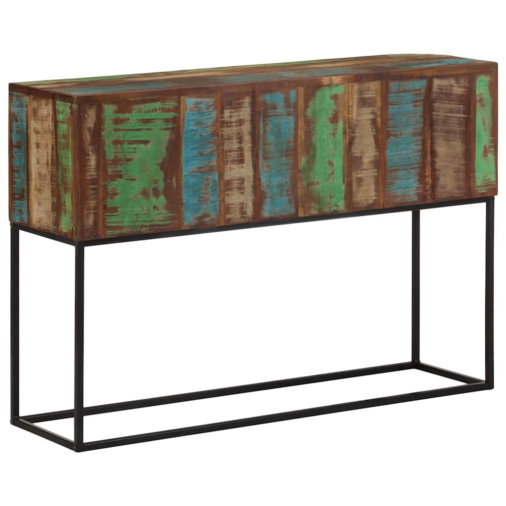 vidaXL Stolik konsolowy, 110x30x75 cm, lite drewno z odzysku i żelazo