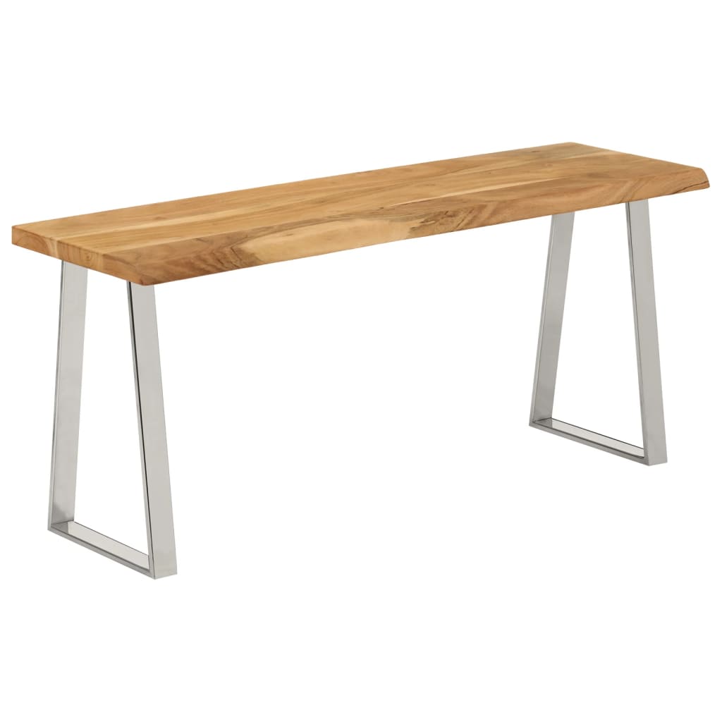 vidaXL Ławka z naturalną krawędzią drewna, 105 cm, drewno akacjowe