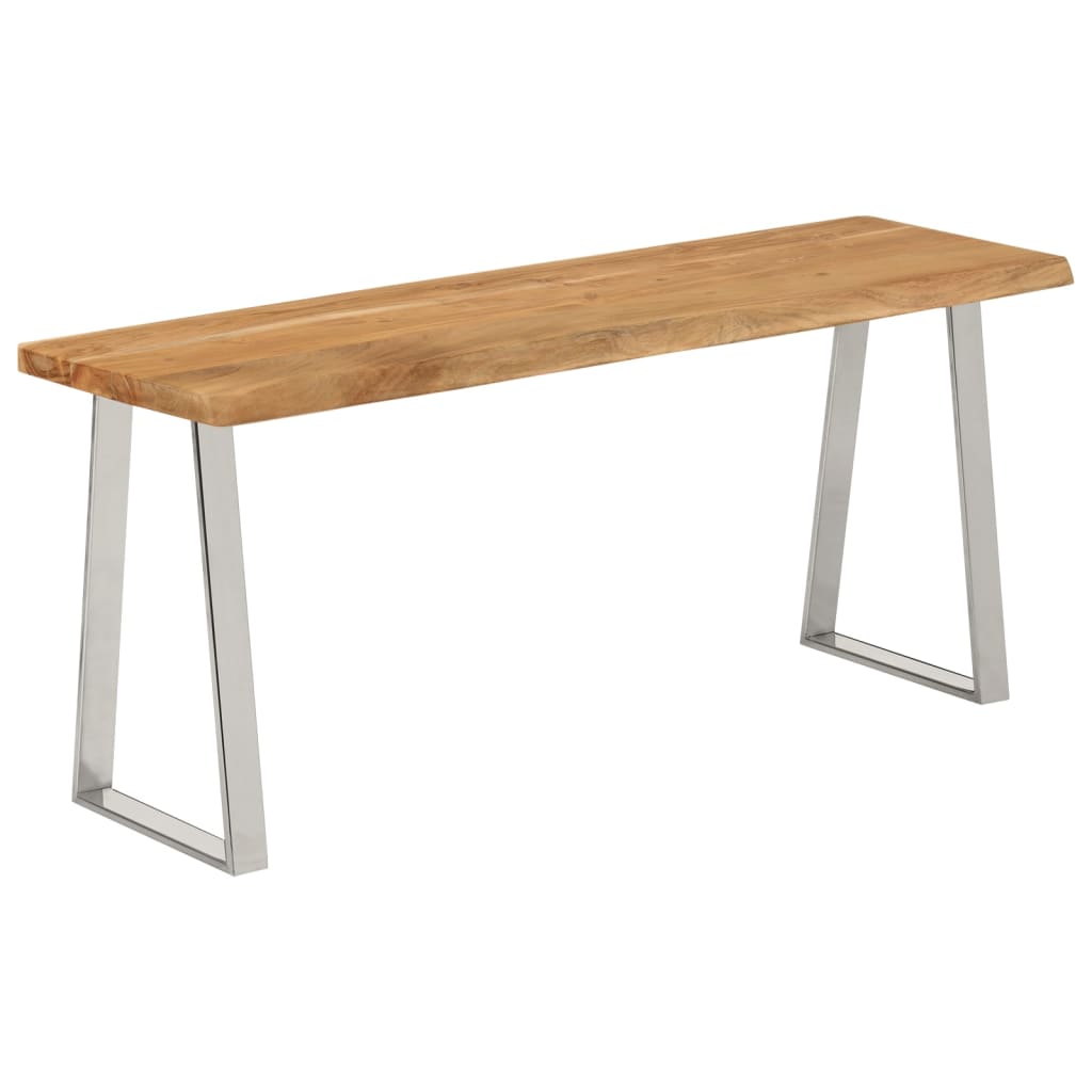 vidaXL Ławka z naturalną krawędzią drewna, 105 cm, drewno akacjowe