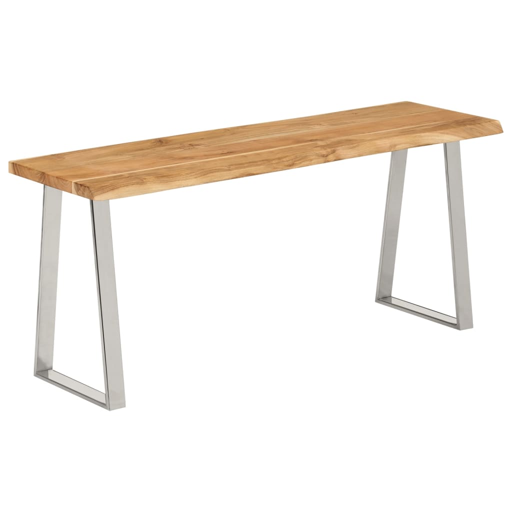 vidaXL Ławka z naturalną krawędzią drewna, 105 cm, drewno akacjowe