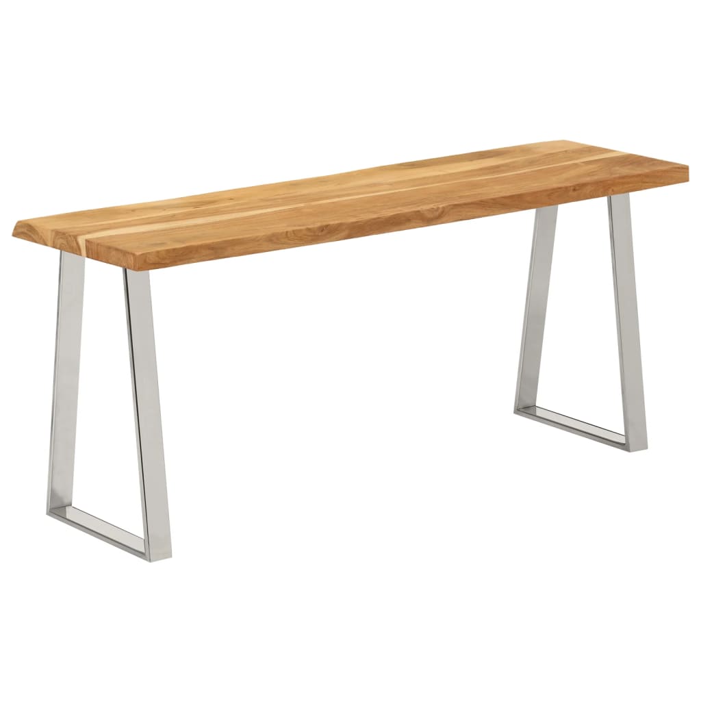 vidaXL Ławka z naturalną krawędzią drewna, 105 cm, drewno akacjowe